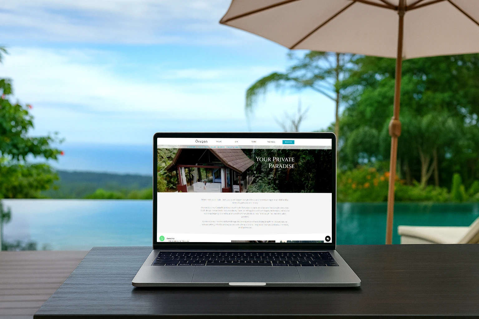 Luxury jungle villas infinity pool ocean view