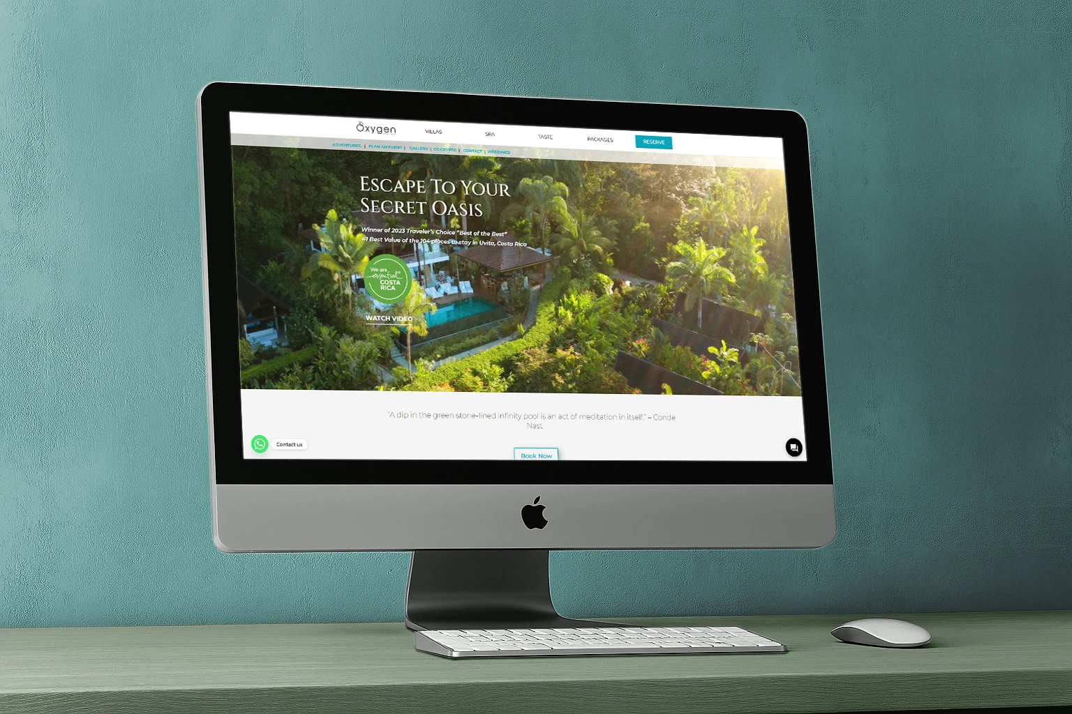 Costa Rica luxury boutique hotel website design