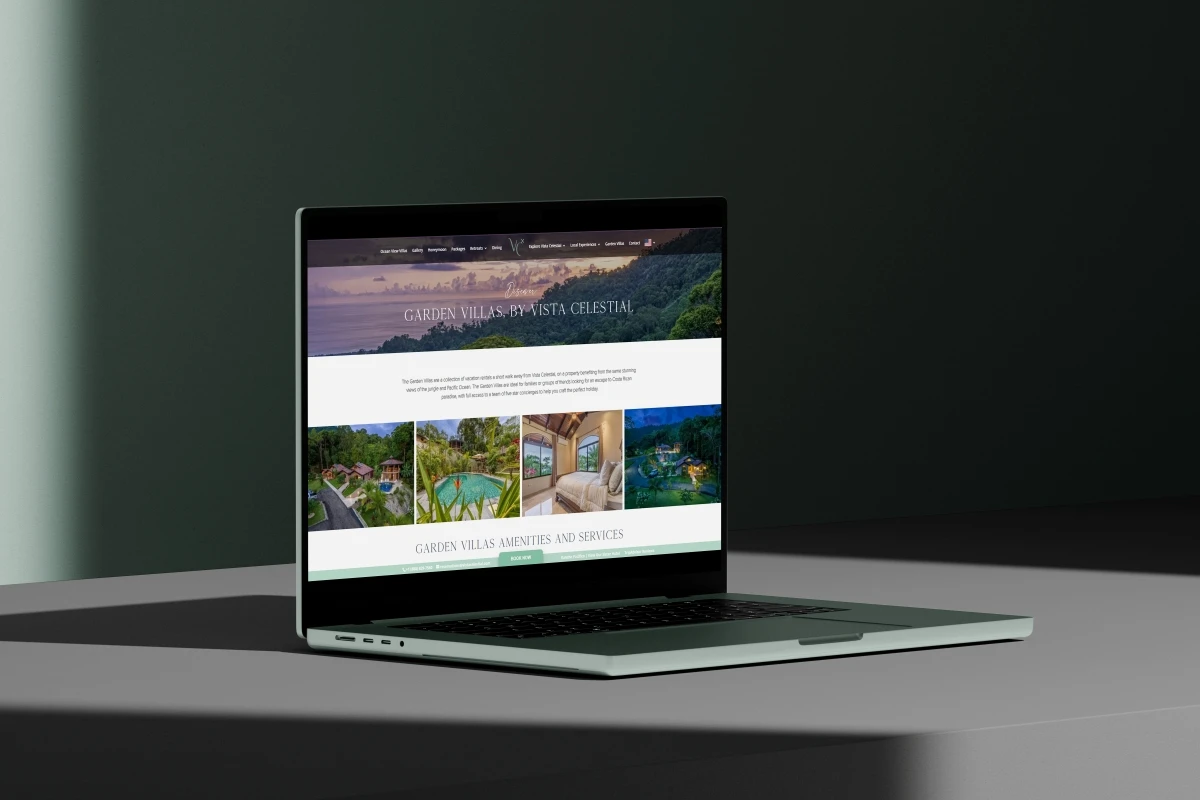 Costa Rica luxury villa website design layout