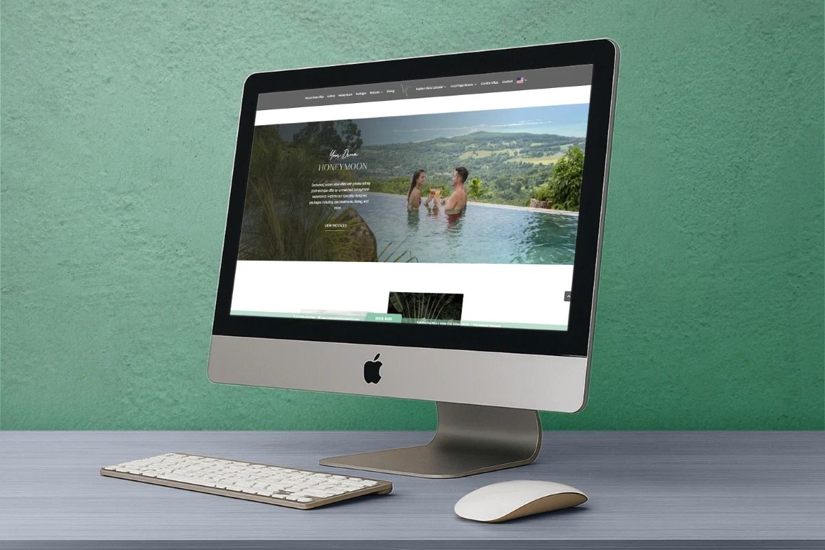 Luxury Costa Rica honeymoon website interface